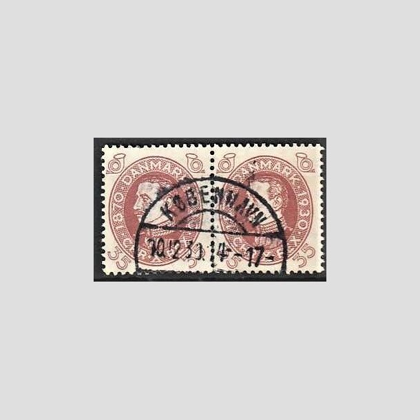 FRIMRKER DANMARK | 1930 - AFA 194 - Chr. X 60 r 35 re rdbrun i par - Lux Stemplet