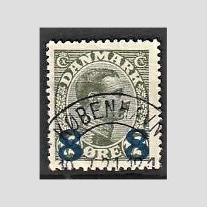 FRIMRKER DANMARK | 1921-22 - AFA 119 - Chr. X 8 8/12 re oliven provisorier - Lux Stemplet