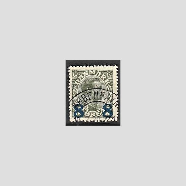 FRIMRKER DANMARK | 1921-22 - AFA 119 - Chr. X 8 8/12 re oliven provisorier - Lux Stemplet