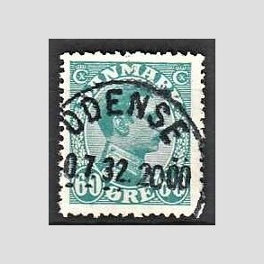 FRIMRKER DANMARK | 1921-22 - AFA 130 - Chr. X 60 re blgrn - Lux Stemplet Odense
