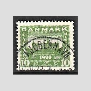 FRIM�RKER DANMARK | 1921 - AFA 115 - Genforening 10 �re gr�n - Lux Stemplet