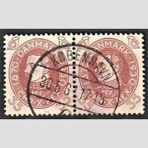 FRIMRKER DANMARK | 1930 - AFA 194 - Chr. X 60 r 35 re rdbrun i par - Lux Stemplet