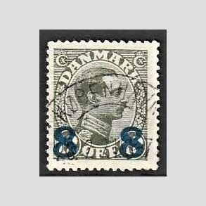 FRIMRKER DANMARK | 1921-22 - AFA 119 - Chr. X 8 8/12 re oliven provisorier - Lux Stemplet