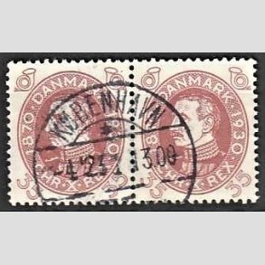FRIMRKER DANMARK | 1930 - AFA 194 - Chr. X 60 r 35 re rdbrun i par - Lux Stemplet