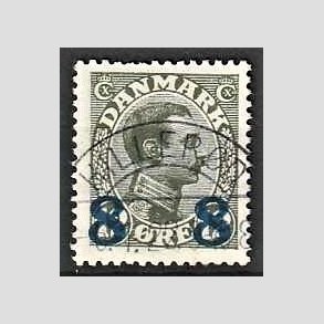 FRIMRKER DANMARK | 1921-22 - AFA 119 - Chr. X 8 8/12 re oliven provisorier - Lux Stemplet