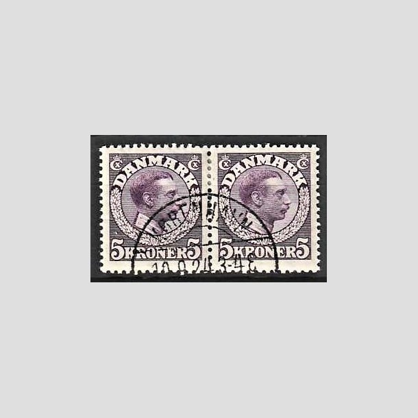 FRIMRKER DANMARK | 1918-20 - AFA 110 - 2K - Chr. X 5 Kroner violet i par - Lux Stemplet 