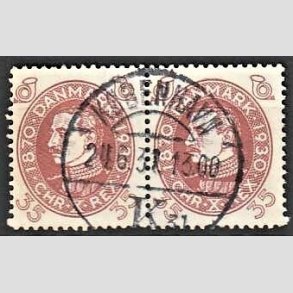 FRIMRKER DANMARK | 1930 - AFA 194 - Chr. X 60 r 35 re rdbrun i par - Lux Stemplet