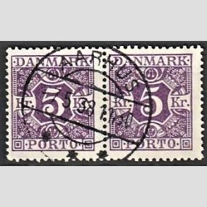 FRIMRKER DANMARK | 1921-25 - AFA 16 - 5 kr. violet i par - Lux Stemplet