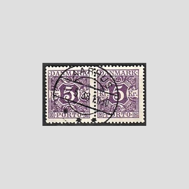FRIMRKER DANMARK | 1921-25 - AFA 16 - 5 kr. violet i par - Lux Stemplet