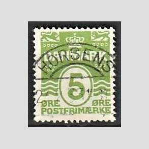 FRIM�RKER DANMARK | 1930 - AFA 183 - B�lgelinie 5 �re lysgr�n - Lux Stemplet Horsens
