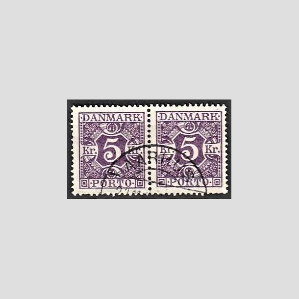 FRIMRKER DANMARK | 1921-25 - AFA 16 - 5 kr. violet i par - Lux Stemplet