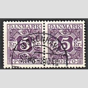 FRIMRKER DANMARK | 1921-25 - AFA 16 - 5 kr. violet i par - Lux Stemplet