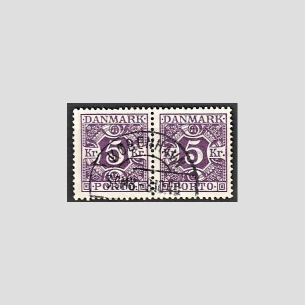 FRIMRKER DANMARK | 1921-25 - AFA 16 - 5 kr. violet i par - Lux Stemplet