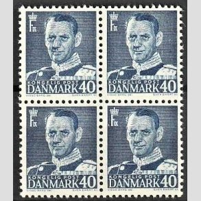 FRIMRKER DANMARK | 1948-50 - AFA 310 - Fr. IX 40 re bl i 4-blok - Postfrisk