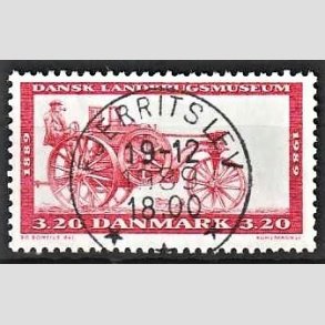 FRIM�RKER DANMARK | 1989 - AFA 942 - Dansk Landbrugsmuseum 100 �r - 3,20 Kr. r�dbrun - Pragt Stemplet Fjerritslev
