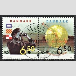 FRIM�RKER DANMARK | 1998 - AFA 1181,1182 - 28 maj S�fart - 6,50 + 6,50 Kr. par flerfarvet - Lux Stemplet Jelling