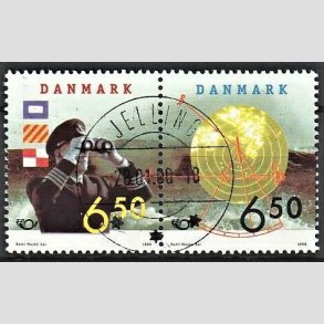 FRIM�RKER DANMARK | 1998 - AFA 1181,1182 - 28 maj S�fart - 6,50 + 6,50 Kr. par flerfarvet - Lux Stemplet Jelling
