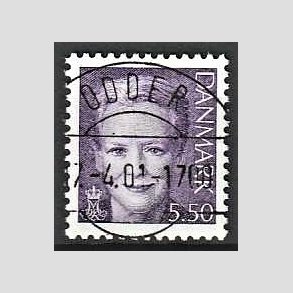 FRIMRKER DANMARK | 2000 - AFA 1247 - Dronning Margrethe II - 5,50 violet - Pragt Stemplet Odder