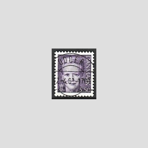 FRIMRKER DANMARK | 2000 - AFA 1247 - Dronning Margrethe II - 5,50 violet - Pragt Stemplet Odder