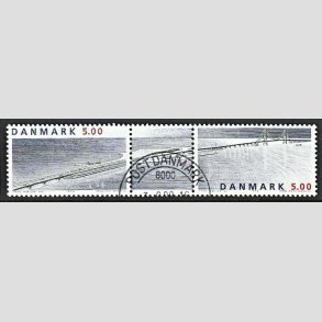 FRIM�RKER DANMARK | 1998 - AFA 1174-75 - Sammentryk med vignet - 5,00 Kr. flerfarvet - Pragt Stemplet