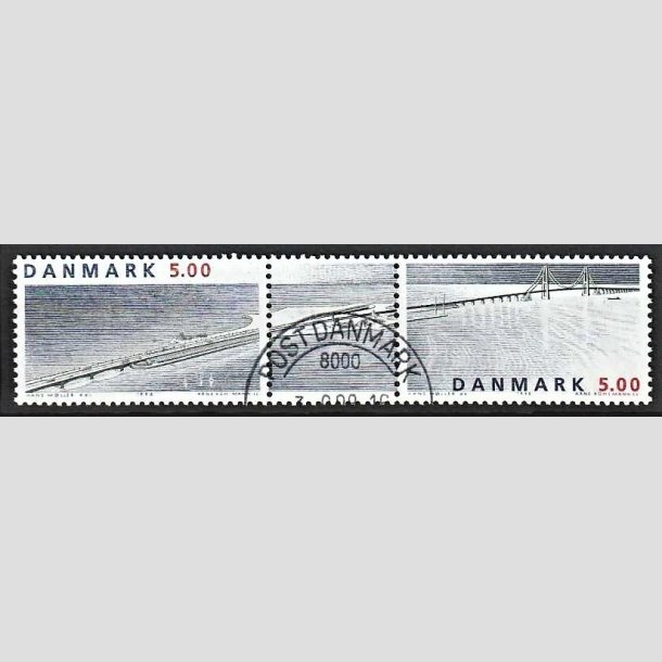 FRIMRKER DANMARK | 1998 - AFA 1174-75 - Sammentryk med vignet - 5,00 Kr. flerfarvet - Pragt Stemplet