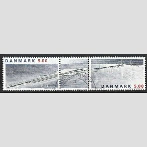 FRIM�RKER DANMARK | 1998 - AFA 1174-75 - Sammentryk med vignet - 5,00 Kr. flerfarvet - Pragt Stemplet