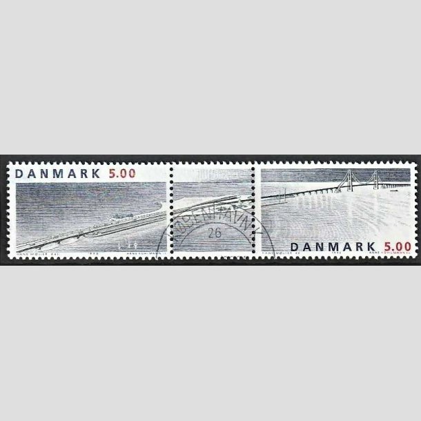 FRIMRKER DANMARK | 1998 - AFA 1174-75 - Sammentryk med vignet - 5,00 Kr. flerfarvet - Pragt Stemplet