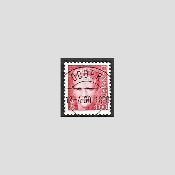 FRIMRKER DANMARK | 2000 - AFA 1242 - Dronning Margrethe - 4,00 Kr. rd - Lux Stemplet Odder