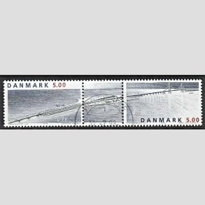 FRIM�RKER DANMARK | 1998 - AFA 1174-75 - Sammentryk med vignet - 5,00 Kr. flerfarvet - Pragt Stemplet