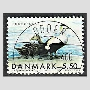 FRIM�RKER DANMARK | 1999 - AFA 1224 - Danske tr�kfugle - 5,50 Kr. Edderfugl - Pragt Stemplet Odder