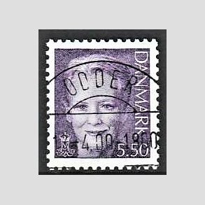 FRIMRKER DANMARK | 2000 - AFA 1247 - Dronning Margrethe II - 5,50 violet - Pragt Stemplet Odder