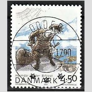 FRIM�RKER DANMARK | 2004 - AFA 1385 - Gefion - 6,00 Kr. flerfarvet - Pragt Stemplet Odder (Uds�gt kvalitet)