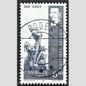 FRIM�RKER DANMARK | 2003 - AFA 1372 - Dansk Nobelpris 100 �r. - 6,50 Kr. flerfarvet - Pragt Stemplet Odder