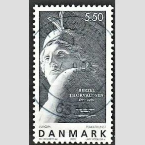 FRIM�RKER DANMARK | 2003 - AFA 1351 - Europam�rker Plakatkunst - 5,50 Kr. st�lgr� - Pragt Stemplet Padborg