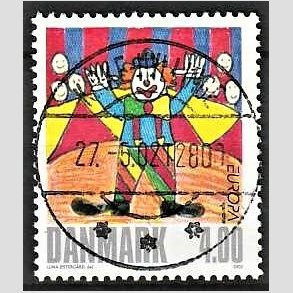 FRIM�RKER DANMARK | 2002 - AFA 1319 - Cirkus - 4,00 Kr. flerfarvet - Pragt Stemplet Kirke Hyllinge