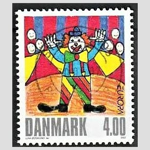 FRIM�RKER DANMARK | 2002 - AFA 1319 - Cirkus - 4,00 Kr. flerfarvet - Pragt Stemplet