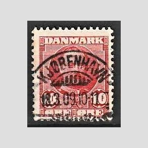 FRIM�RKER DANMARK | 1907 - AFA 55 - Frederik VIII 10 �re r�d - Pragt Stemplet Kj�benhavn
