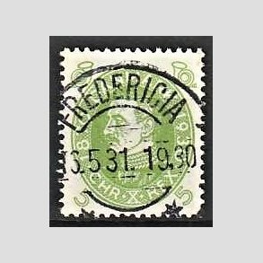 FRIMRKER DANMARK | 1930 - AFA 186 - Chr. X 60 r 5 re lysgrn - Lux Stemplet Fredericia