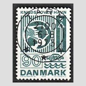 FRIM�RKER DANMARK | 1972 - AFA 537 - Trafiktekniske anl�g - 90 �re bl�gr�n - Pragt Stemplet Tarm