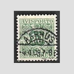 FRIMRKER DANMARK | 1907 - AFA 5 - 20 re grn Avisporto - Lux Stemplet Aarhus