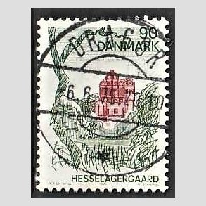 FRIM�RKER DANMARK | 1974 - AFA 569 - Landsdelsserie Fyn - 90 �re flerfarvet - Pragt Stemplet Drag�r