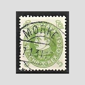 FRIMRKER DANMARK | 1930 - AFA 186 - Chr. X 60 r 5 re lysgrn - Lux Stemplet Mrke