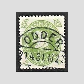 FRIMRKER DANMARK | 1930 - AFA 186 - Chr. X 60 r 5 re lysgrn - Lux Stemplet Odder