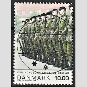 FRIM�RKER DANMARK | 2008 - AFA 1534 - Livgarden 350 �r. - 10,00 Kr. flerfarvet - Lux Stemplet Odder