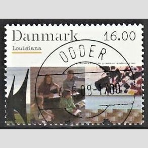 FRIM�RKER DANMARK | 2008 - AFA 1542 - Kunstmuseet Louisiana - 16,00 Kr. flerfarvet - Pragt Stemplet Odder