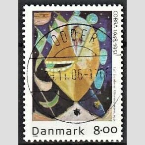 FRIM�RKER DANMARK | 2006 - AFA 1487 - COBRA-malere - 8,00 Kr. flerfarvet - Pragt Stemplet Odder