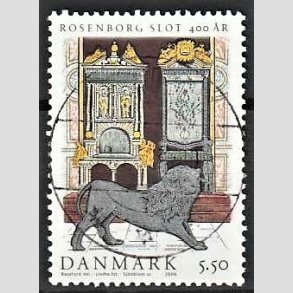 FRIM�RKER DANMARK | 2006 - AFA 1464 - Roseborg Slot 400 �r. - 5,50 Kr. Tronstol - Pragt Stemplet 