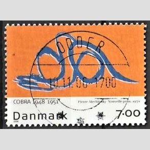 FRIM�RKER DANMARK | 2006 - AFA 1486 - Cobra-malere 9. - 7,00 Kr. Pierre Alechinsky - Pragt Stemplet Odder