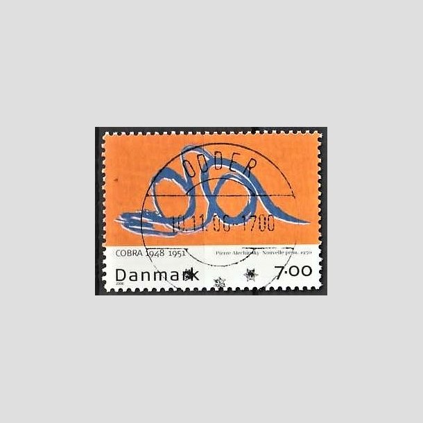 FRIMRKER DANMARK | 2006 - AFA 1486 - Cobra-malere 9. - 7,00 Kr. Pierre Alechinsky - Pragt Stemplet Odder