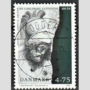 FRIM�RKER DANMARK | 2006 - AFA 1474 - Glypoteket 100 �r. - 4,75 Kr. Gravrelief - Pragt Stemplet Odder